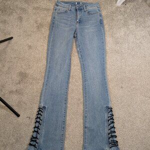 Forever 21 Premium Denim Lace Up Flares